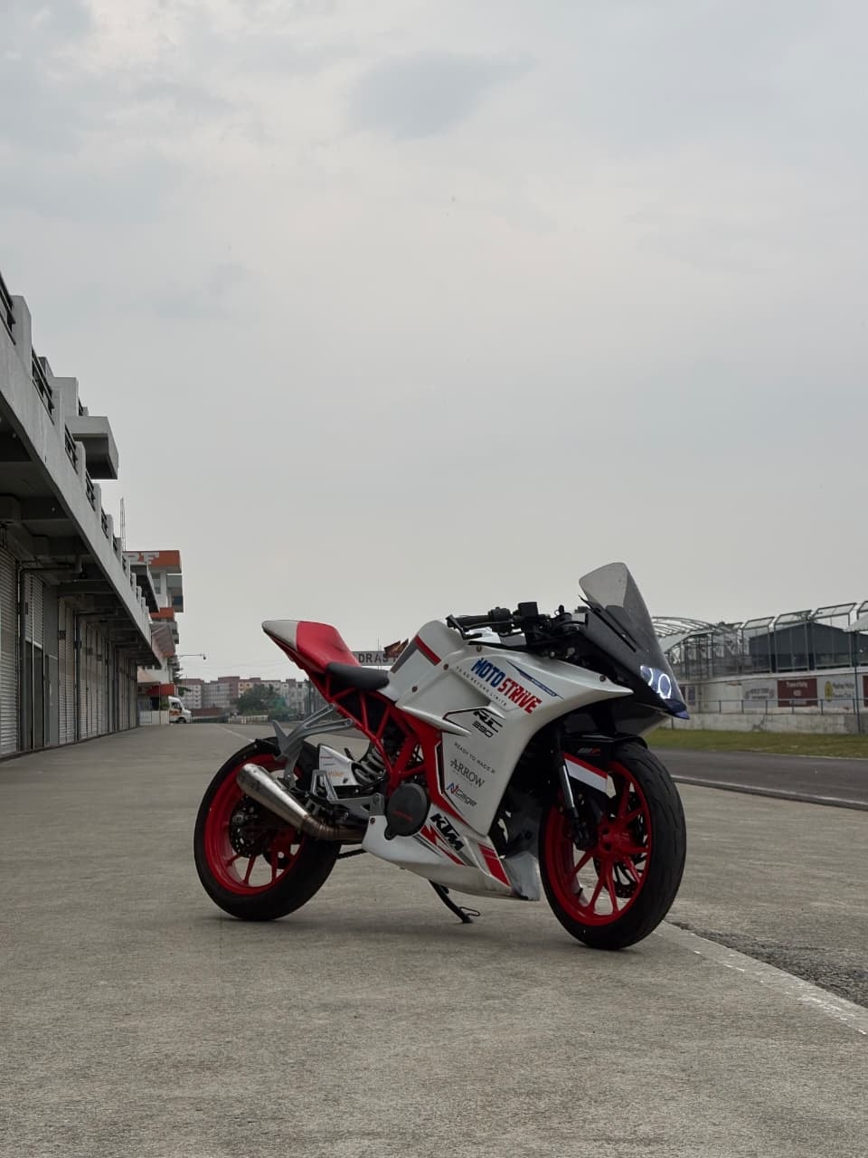 Motorcycle racing on track